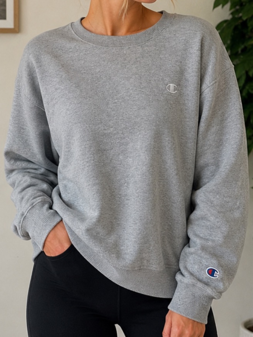 Champion Heather Gray Crewneck Pullover